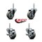 Service Caster 3 Inch Gray Polyurethane Wheel Swivel 58 Inch Threaded Stem Caster Set 2 Brakes SCC SCC-TS20S314-PPUB-58212-2-TLB-2 - alternate 2